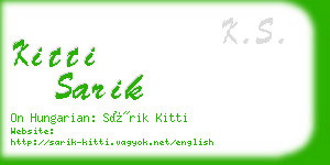 kitti sarik business card